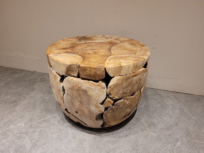 Salontafel rond 60cm - Wortelhout teak