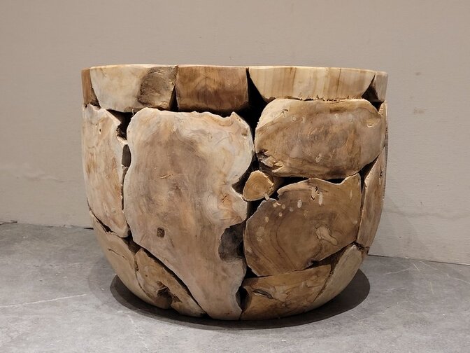 Salontafel rond 60cm - Wortelhout teak