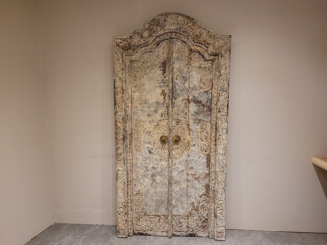 Oude Indonesische deur met kozijn - 105x210cm