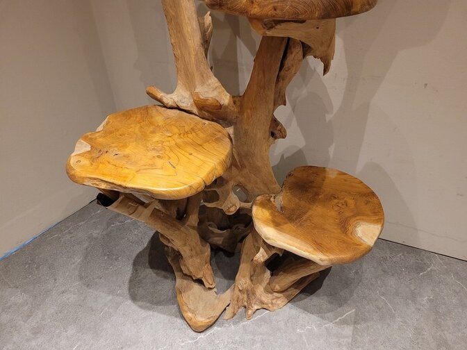 Etagere rustiek teak wortelhout - 200cm