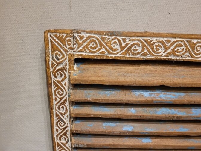 Louvre deuren met houtsnijwerk - 93x96cm