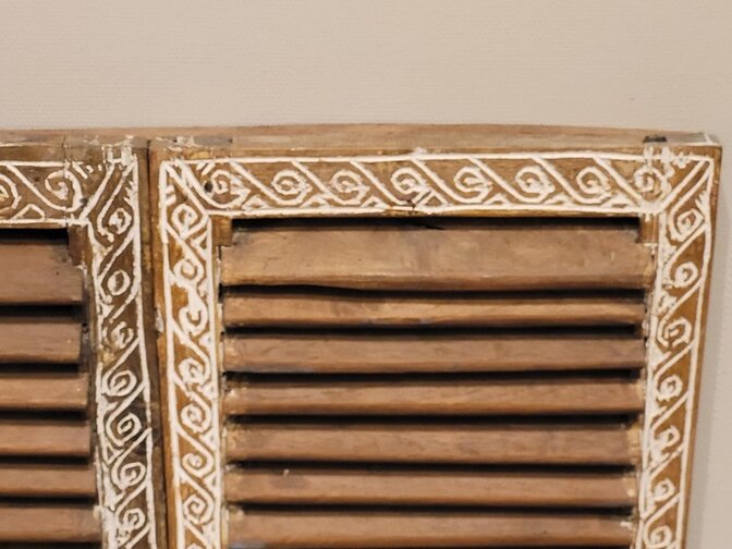 Louvre deuren met houtsnijwerk - 77x100cm