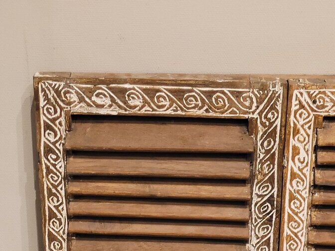 Louvre deuren met houtsnijwerk - 77x100cm