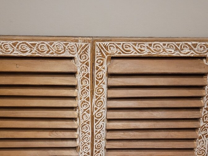 Louvre deuren met houtsnijwerk - 87x100cm