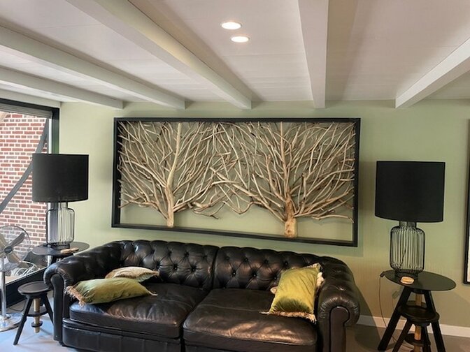 Roomdivider met 2 bomen - 270x135cm - NT2453-02