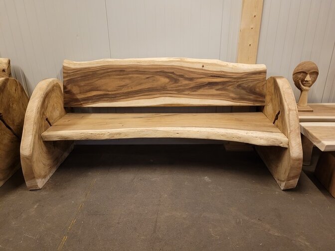 Boomstambank met rugleuning 200cm - AG2529-02