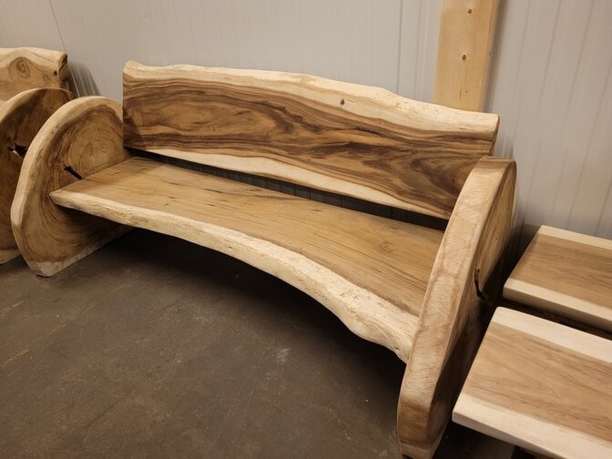 Boomstambank met rugleuning 200cm - AG2529-02