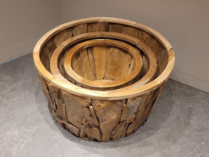 Plantenbak van wortelhout - 100x55cm