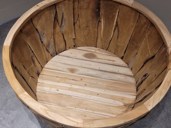 Plantenbak van wortelhout - 100x55cm