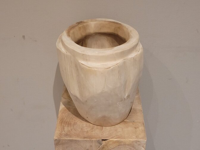 Teak wortelhout vaas - 25x30cm