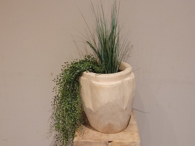 Teak wortelhout vaas - 25x30cm