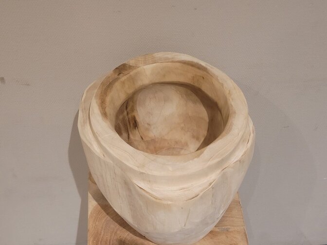 Teak wortelhout vaas - 25x30cm