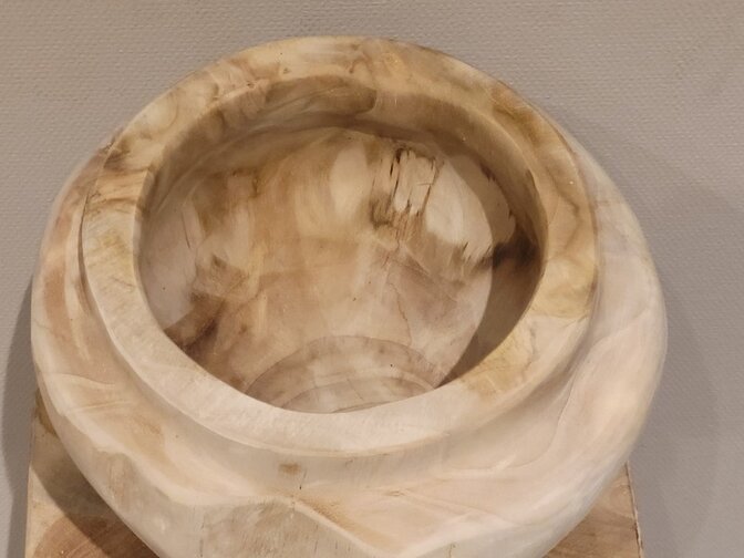 Teak wortelhout vaas - 25x25cm