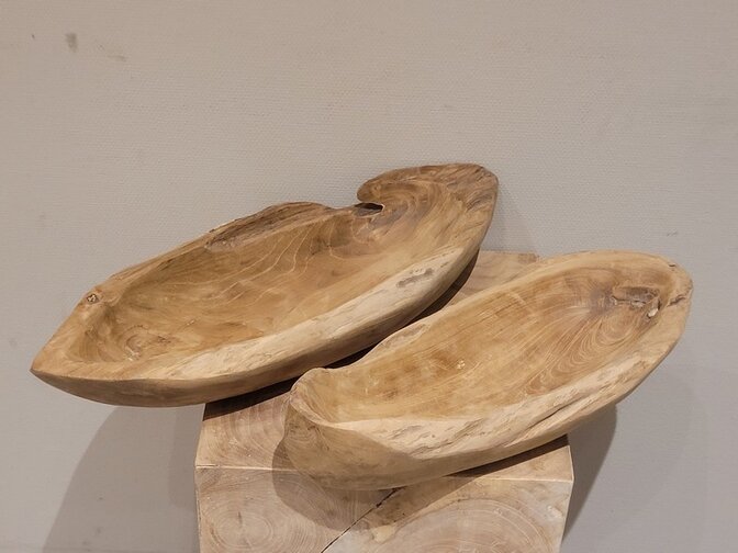 Houten schaaltje +/- 40cm - teakhout