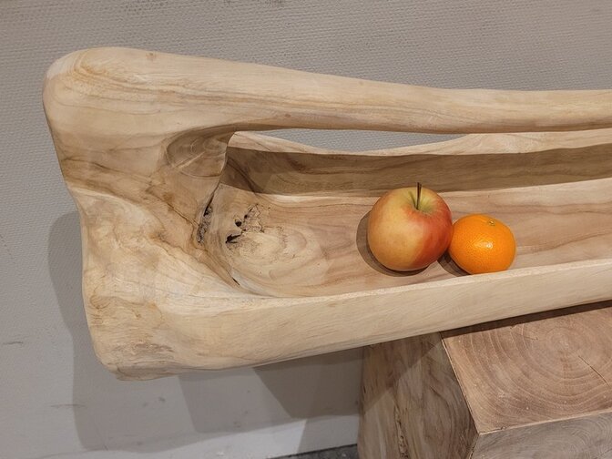 Lange fruitschaal 80/90cm  - teakhout