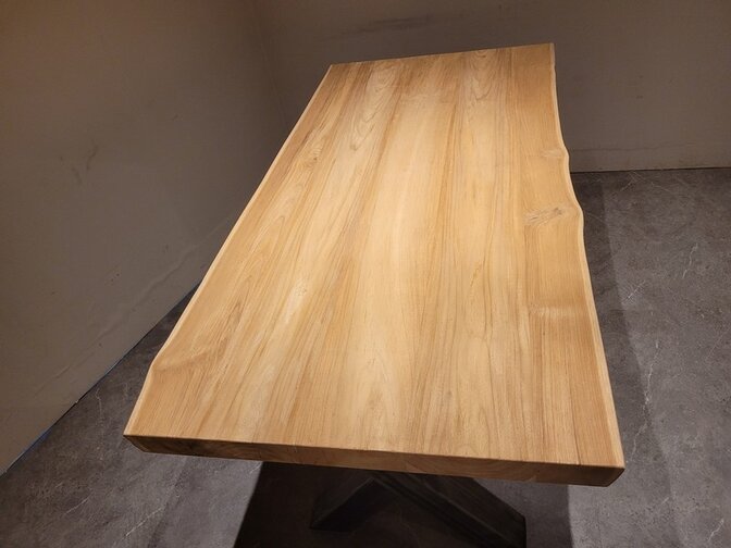 Teak boomstamtafelblad 80x160cm