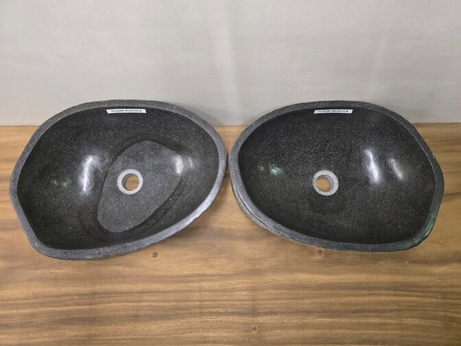 2 waskommen uit 1 steen - 47x37x15cm - FL23266