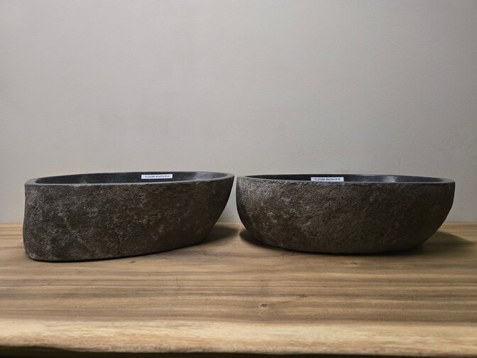 2 waskommen uit 1 steen - 47x37x15cm - FL23266