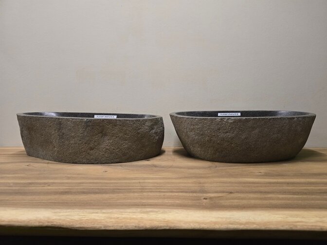 2 waskommen uit 1 steen - 51x29x15cm - FL23267