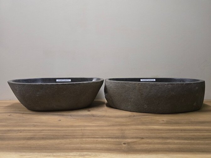2 waskommen uit 1 steen - 51x29x15cm - FL23268