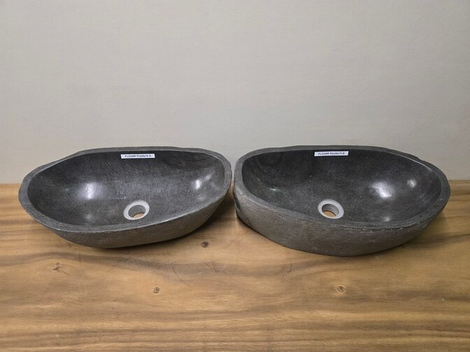 2 waskommen uit 1 steen - 51x29x15cm - FL23268