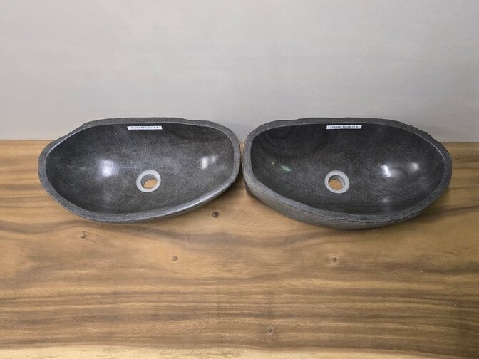 2 waskommen uit 1 steen - 51x29x15cm - FL23268