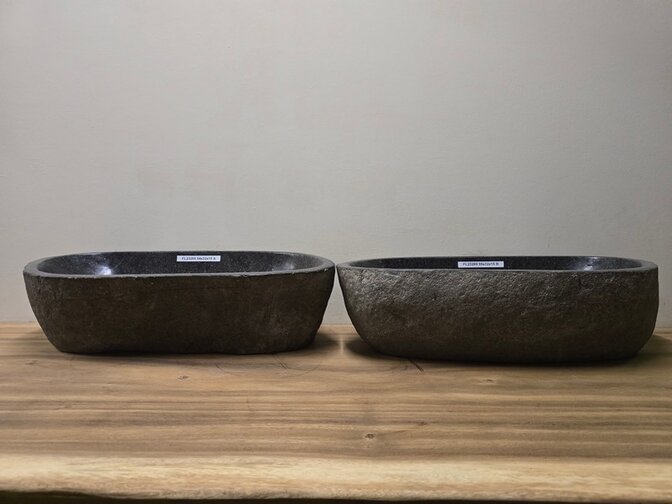 2 waskommen uit 1 steen - 54x32x15cm - FL23269