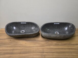 2 waskommen uit 1 steen - 54x32x15cm - FL23269