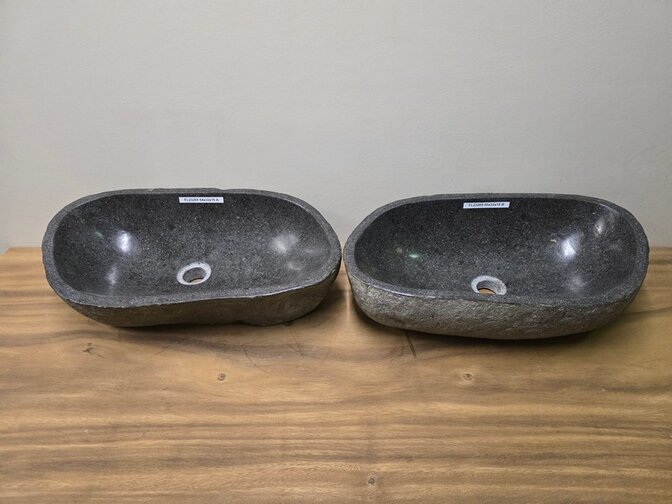 2 waskommen uit 1 steen - 54x32x15cm - FL23269
