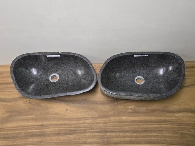 2 waskommen uit 1 steen - 54x32x15cm - FL23269