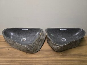 2 waskommen uit 1 steen - 56x36x15cm - FL23270