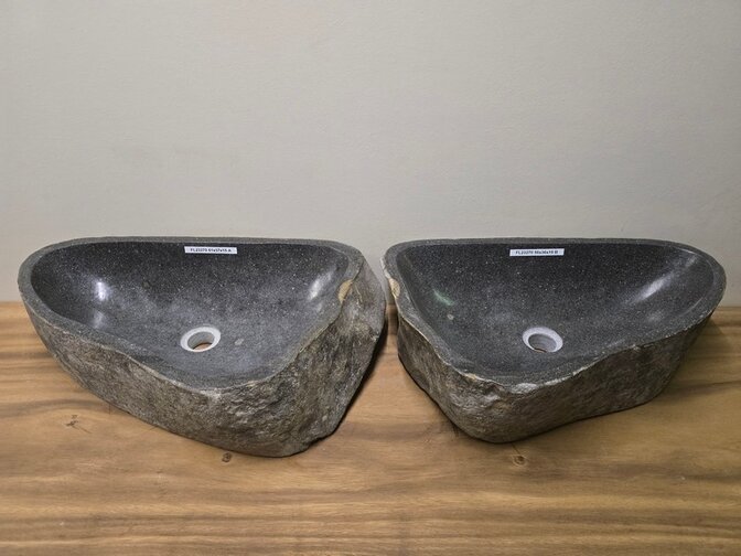 2 waskommen uit 1 steen - 56x36x15cm - FL23270