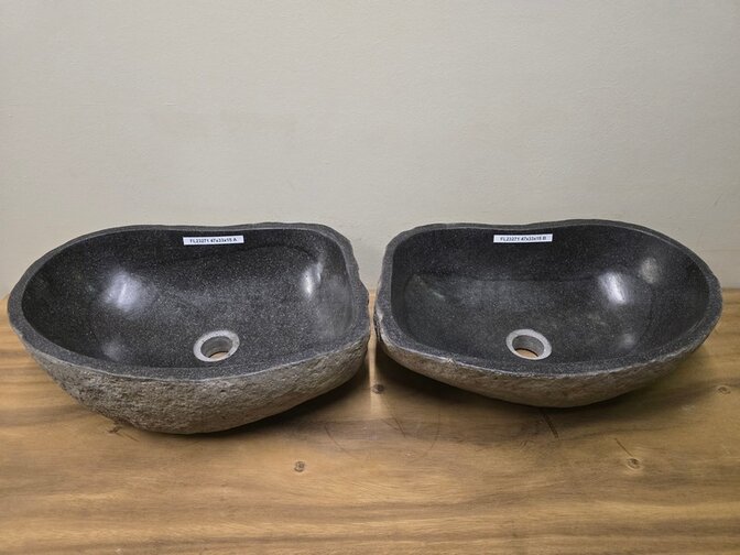 2 waskommen uit 1 steen - 47x33x15cm - FL23271