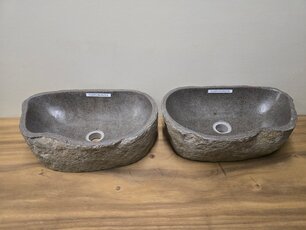 2 waskommen uit 1 steen - 47x30x15cm - FL23272