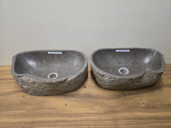 2 waskommen uit 1 steen - 47x30x15cm - FL23272