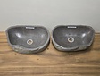 2 waskommen uit 1 steen - 47x30x15cm - FL23272