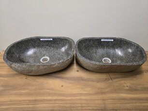 2 waskommen uit 1 steen - 47x30x15cm - FL23274