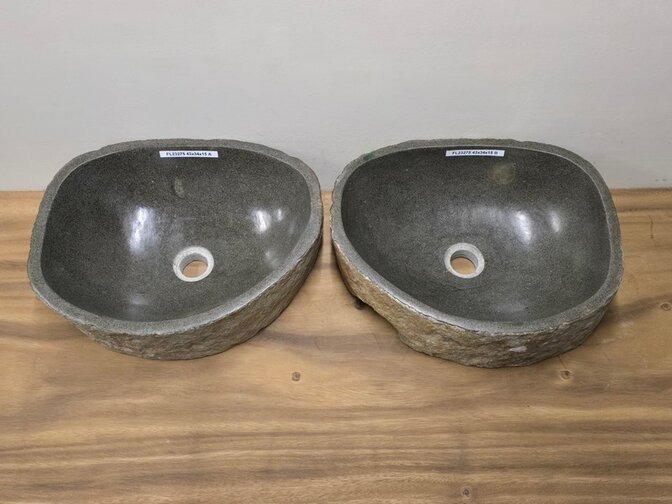 2 waskommen uit 1 steen - 43x34x15cm - FL23275