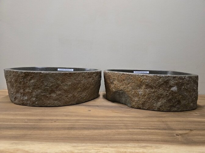 2 waskommen uit 1 steen - 43x34x15cm - FL23275