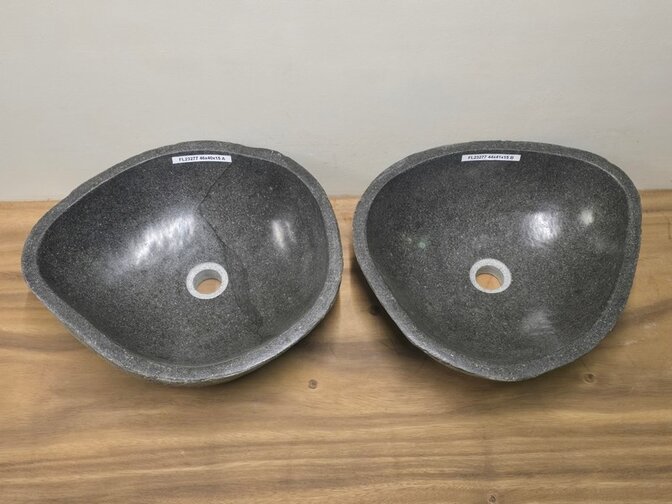 2 waskommen uit 1 steen - 46x40x15cm - FL23277