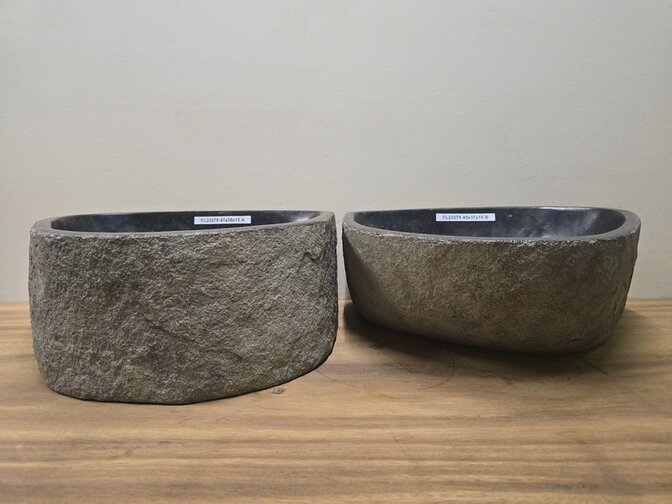 2 waskommen uit 1 steen - 41x38x15cm - FL23278
