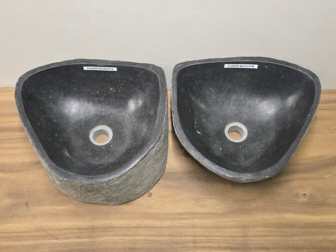 2 waskommen uit 1 steen - 41x38x15cm - FL23278