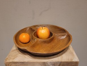 Houten schaal met  vakken  30cm