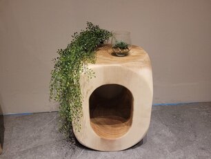 Suar kruk - bijzettafel - 35x35x45cm