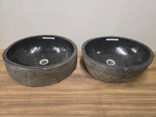 2 waskommen uit 1 steen - 47x38x15cm - FL23304