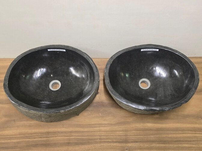 2 waskommen uit 1 steen - 47x38x15cm - FL23304