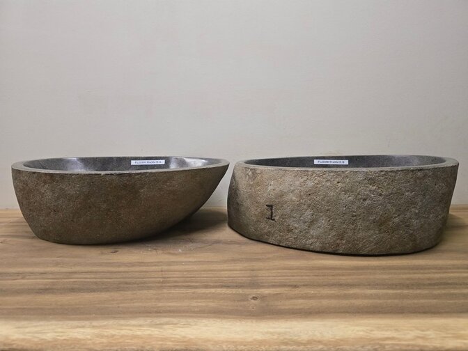 2 waskommen uit 1 steen - 50x38x15cm - FL23306
