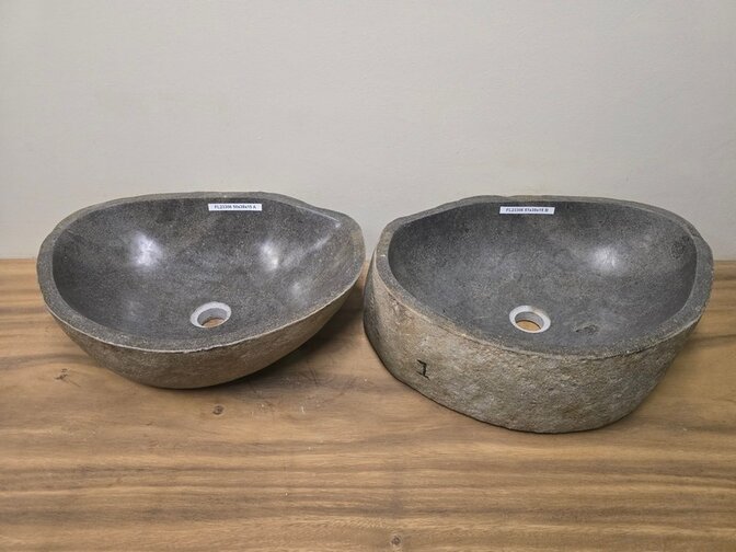 2 waskommen uit 1 steen - 50x38x15cm - FL23306