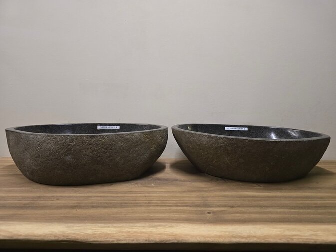 2 waskommen uit 1 steen - 54x39x15cm - FL23308
