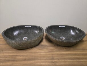 2 waskommen uit 1 steen - 54x39x15cm - FL23308